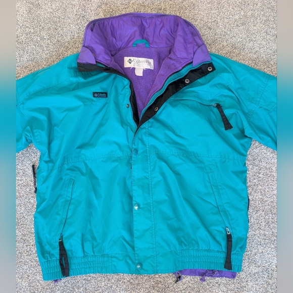 Columbia Other - VTG Columbia Sportswear Skidaddle Mens Size Large Turquoise & Purple Jacket Y2K